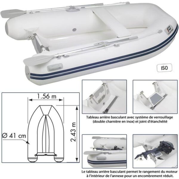 ANNEXE GONFLABLE MX-240/0 RIB PLASTIMO COQUE RIGIDE EN V