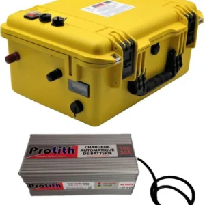 Valise Batterie Lithium 200Ah 36V + sortie régulée + chargeur offert