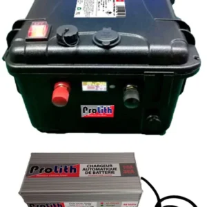Valise Batterie Lithium 80Ah 36V + sortie régulée + chargeur offert