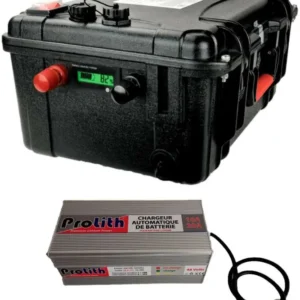 Valise Batterie Lithium 200Ah 24V + sortie régulée + chargeur offert