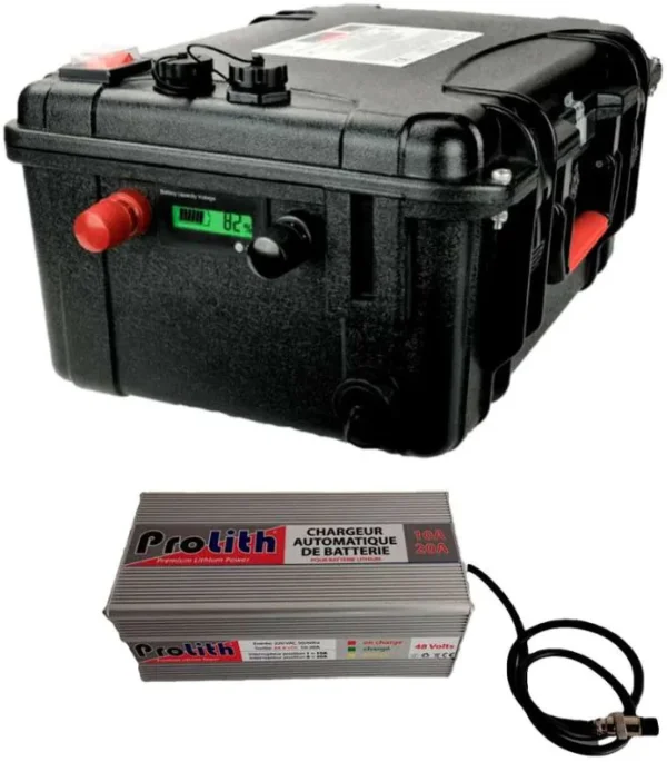 Valise Batterie Lithium 200Ah 24V + sortie régulée + chargeur offert