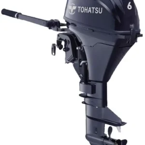Tohatsu 6cv 4T Bi cylindres arbe long démarrage électrique barre franche