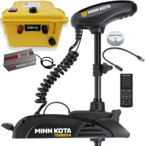 Pack moteur électrique Minn Kota Terrova 80 Lbs 24V GPS + télécommande + Valise Batterie Lithium 24V 120Ah + chargeur