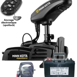 Pack moteur avant Powerdrive GPS 55 Lbs 12V arbre 137cm + micro télécommande